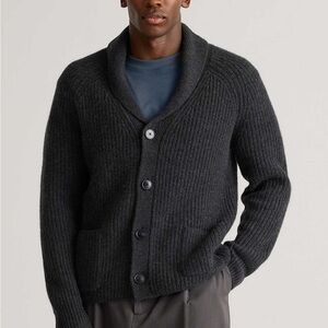 Quince 100% Mongolian Cashmere Shawl Collar Mens size Medium Cardigan Sweater